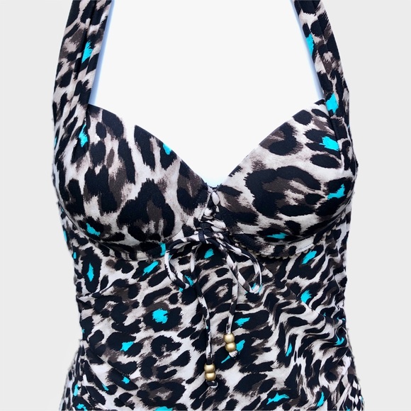 COCO REEF Women’s Swimsuit Bathing Suit Tankini Animal Print XS 32C S 34C - Picture 2 of 9